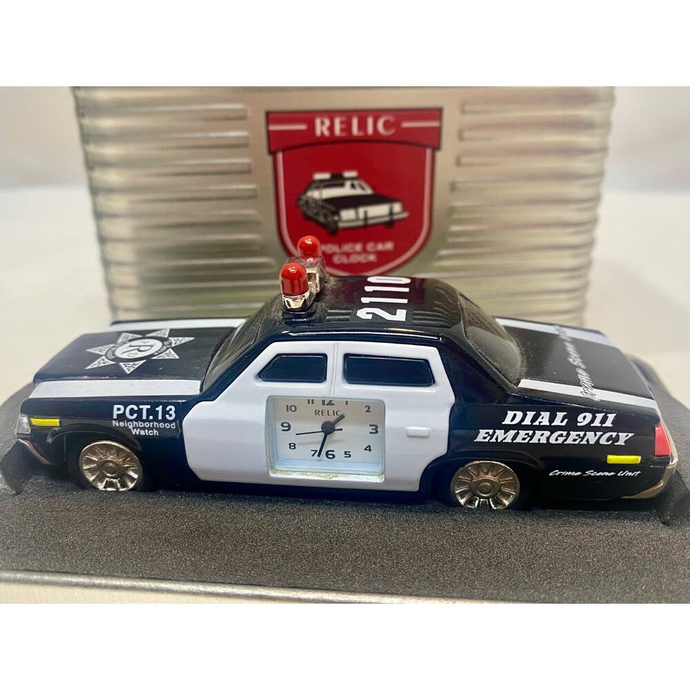 Vintage Relic Novelty Police Neighborhood Watch Clock Dycast Car - Picture 5 of 9